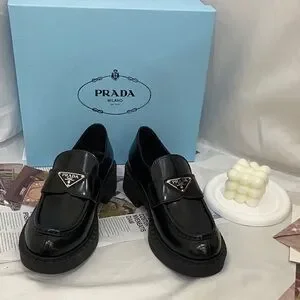 Prada Women's Glossy Black Loafers